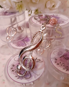 llavero clave de sol con cajita personalizada - comprar online