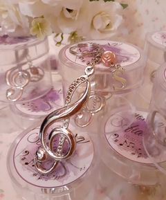 llavero clave de sol con cajita personalizada