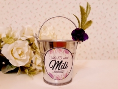 MINI BALDE CON VELA DE SOJA 6CM - Somos tu Evento