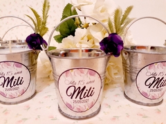MINI BALDE CON VELA DE SOJA 6CM - Somos tu Evento