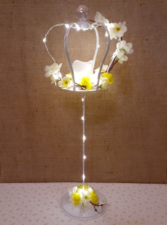 centro de mesa corona con luces led y flores - tienda online