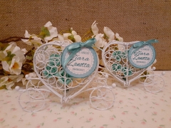 Souvenir Carroza Corazon Con Flores 15 Años, Casamiento - tienda online