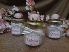 frasquito con vela de soja aromatica con flores - comprar online