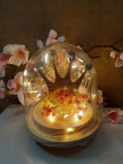 CENTRO DE MESA cupula con aplique y flores secas 10x10 cm en internet