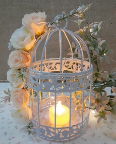 Jaula 16cm con Flores Y Vela Led en internet
