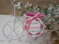 Souvenir Mini Bici redonda Con Vela Y Tarjeta - comprar online
