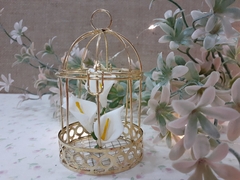 Imagen de Souvenir Jaulita Dorada Con Flores