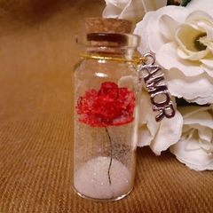 souvenir frasquito con rosa y givre - Somos tu Evento