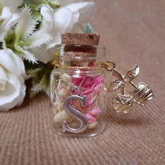 souvenir mini frasquito con flores secas