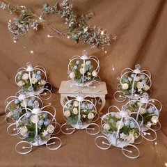Centro de mesa carroza con flores - tienda online