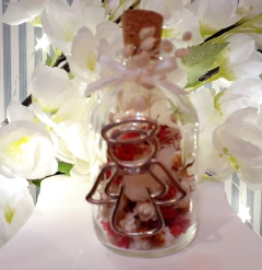 souvenir frasquito con flores secas