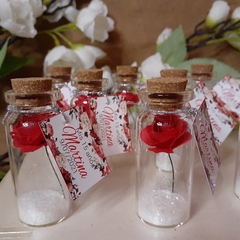 souvenir frasquito con rosa y givre - comprar online