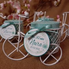 Souvenir Mini Bici redonda Con Vela Y Tarjeta en internet