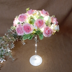 centro de mesa ramo flores y luz led 30cm - Somos tu Evento