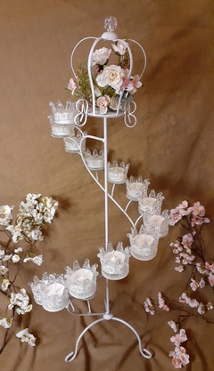 Ceremonia de velas con coronitas de vidrio en internet
