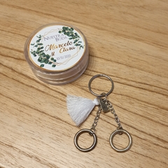 llavero alianzas con cajita personalizada - comprar online