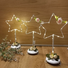 centro de mesa estrella con luces led y flores - tienda online