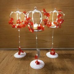 centro de mesa corona con luces led y flores - comprar online
