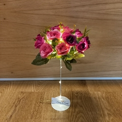 centro de mesa ramo flores y luz led 30cm