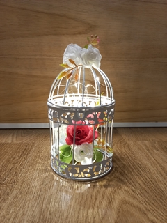Jaula 16cm con Flores Y Luces Led - comprar online