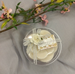 Souvenir Cajita De acrilico con jabon en forma de flor