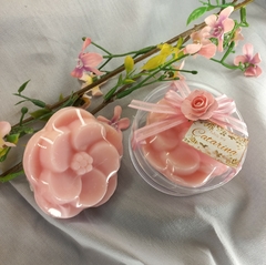 Souvenir Cajita De acrilico con jabon en forma de flor