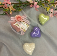 Souvenir Cajita De acrilico en forma de corazon con jabon - comprar online