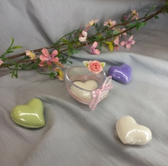 Souvenir Cajita De acrilico en forma de corazon con jabon - Somos tu Evento