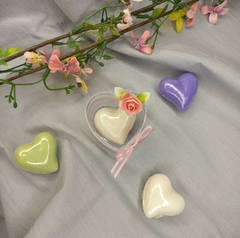 Souvenir Cajita De acrilico en forma de corazon con jabon