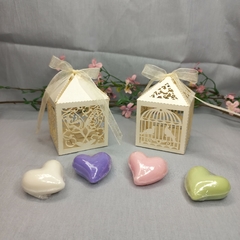 Souvenir Cajita De Opalina Con Jabon En Forma De Corazon - Somos tu Evento