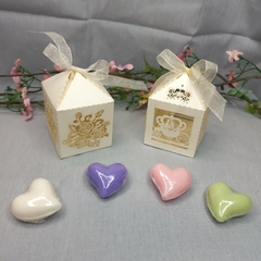 Souvenir Cajita De Opalina Con Jabon En Forma De Corazon - comprar online