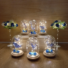 CENTRO DE MESA cupula con mariposas 15x10 cm