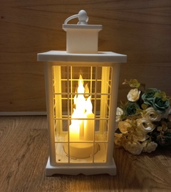 Farol con 3 velas led 29 cm Centro De Mesa Decoración