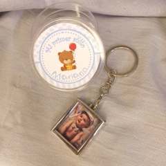 llavero portarretrato con cajita personalizada - Somos tu Evento