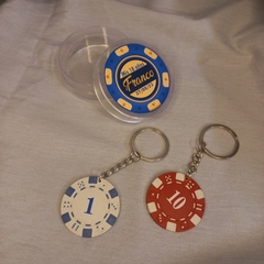 llavero ficha casino con cajita personalizada en internet