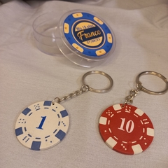 llavero ficha casino con cajita personalizada - Somos tu Evento