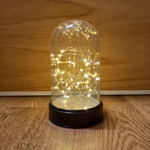CENTRO DE MESA CUPULA DE ACRILICO CON LUZ LED