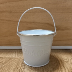 balde metalico blanco plant 10 cm - Somos tu Evento