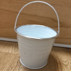 balde metalico blanco plant 10 cm - comprar online