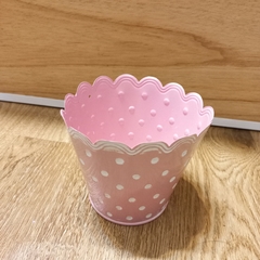 Balde Metálico Maceta Volado lunares 11cm - comprar online