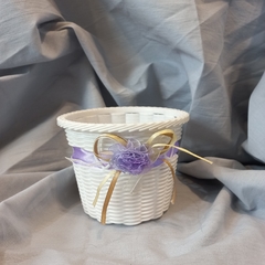 CANASTA DE PLASTICO SIMIL MIMBRE 10 CM