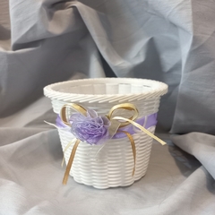 CANASTA DE PLASTICO SIMIL MIMBRE 10 CM