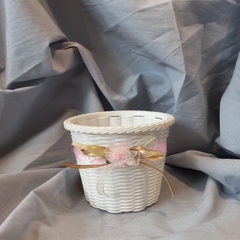 CANASTA DE PLASTICO SIMIL MIMBRE 10 CM - comprar online
