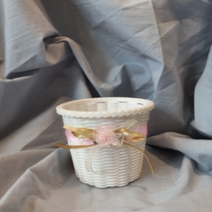 CANASTA DE PLASTICO SIMIL MIMBRE 10 CM - tienda online