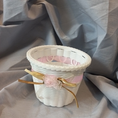 CANASTA DE PLASTICO SIMIL MIMBRE 10 CM - comprar online