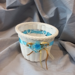 CANASTA DE PLASTICO SIMIL MIMBRE 10 CM - Somos tu Evento