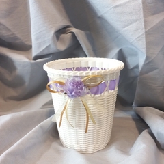 CANASTA DE PLASTICO SIMIL MIMBRE 13.5x11.5 CM