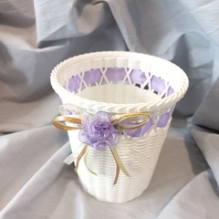 CANASTA DE PLASTICO SIMIL MIMBRE 13.5x11.5 CM - Somos tu Evento