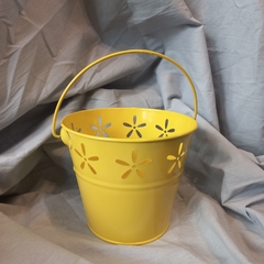 Balde Con MANIJA CALADO FLORES Metal 12,5 X 15 Cm - tienda online