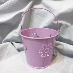Balde CALADO FLORES Metal 9 X 10 Cm - Somos tu Evento